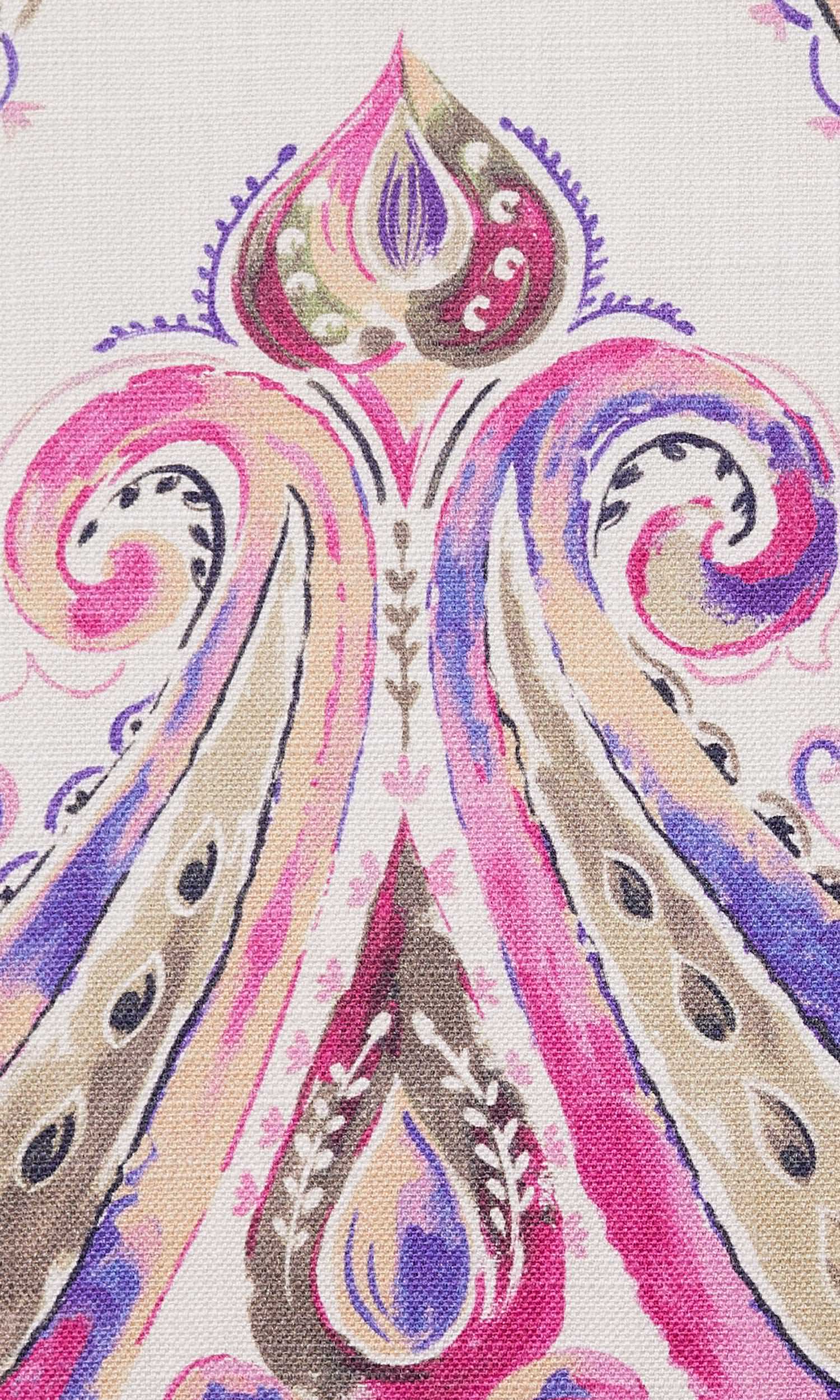 Paisley Print Home Textile Fabric Material By the Metre (Pink/ Purple)
