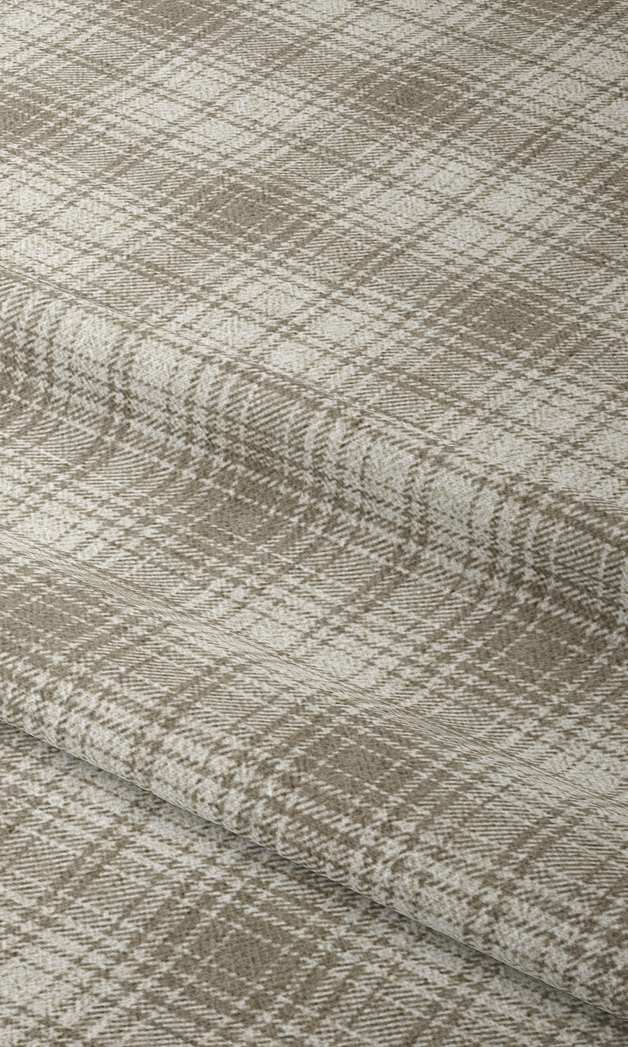 Plaid Patterned Shades (Beige/ White) Extra Long Short Wide