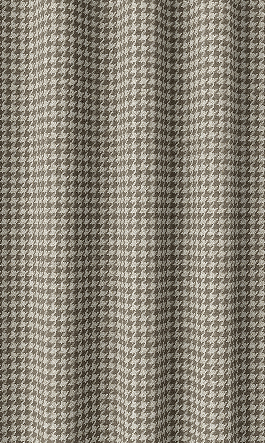 Houndstooth Patterned Home Décor Fabric By the Metre (Brown)