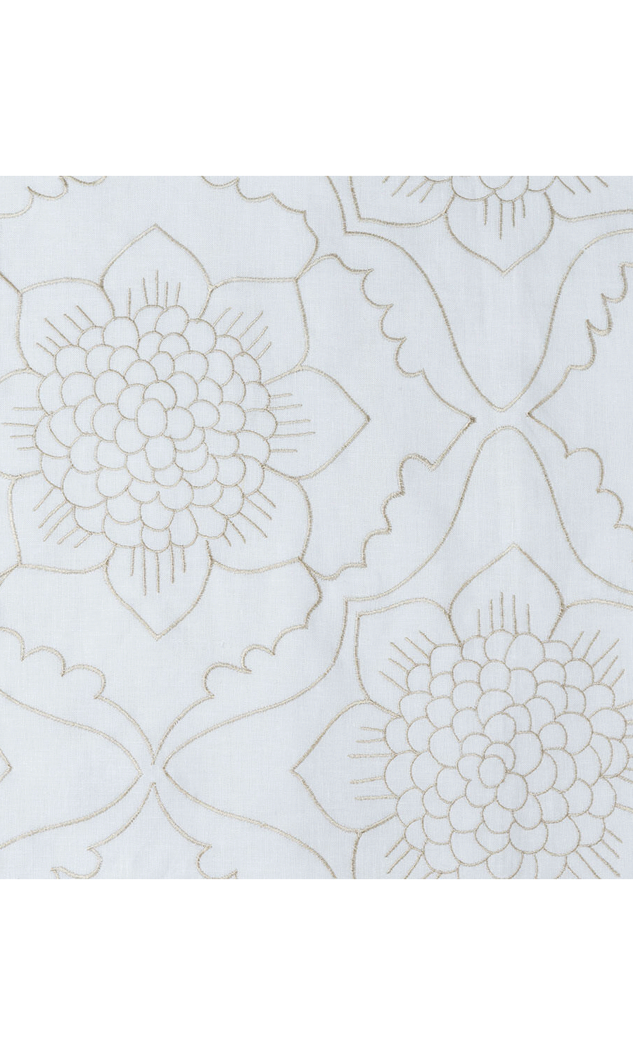 Floral Embroidered Linen Shades (White/ Ivory) for Living, Bedroom, Kitchen, Bathroom