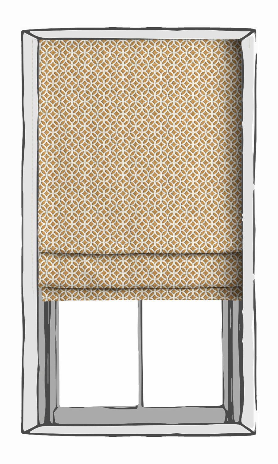 Geometric Print Window Treatments Fabric By the Metre (Muted Orange)