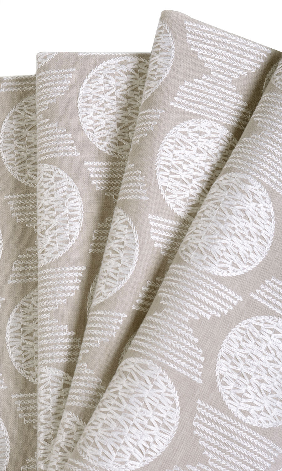 Geometric Patterned Home Textile Fabric Material By the Metre (Oatmeal Beige)