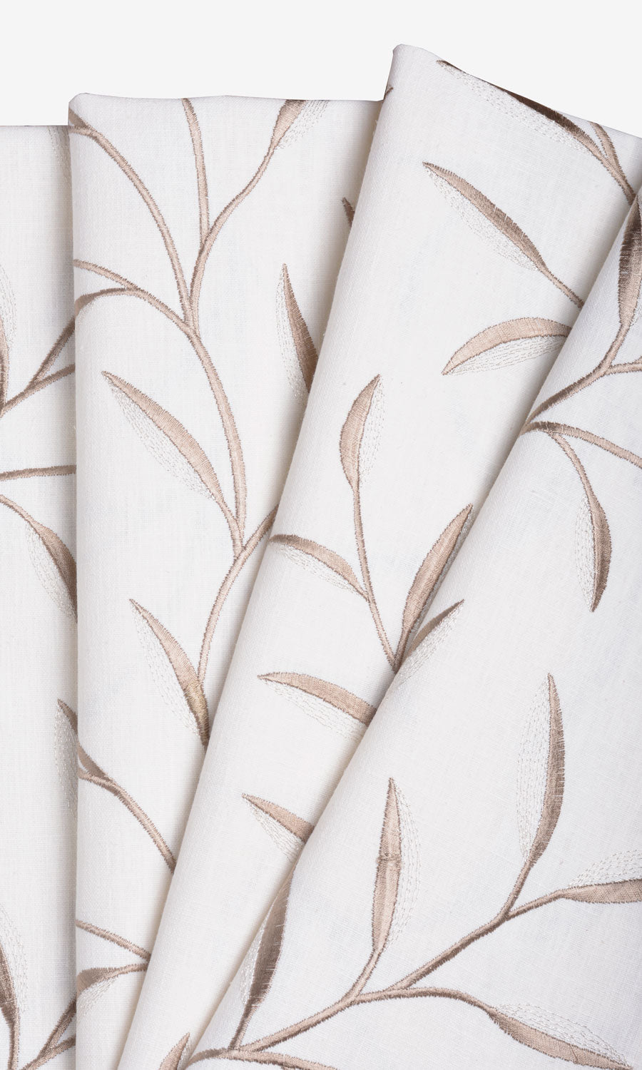 Floral Embroidery Fabric Sample for Roman Blinds & Shades (Cream)