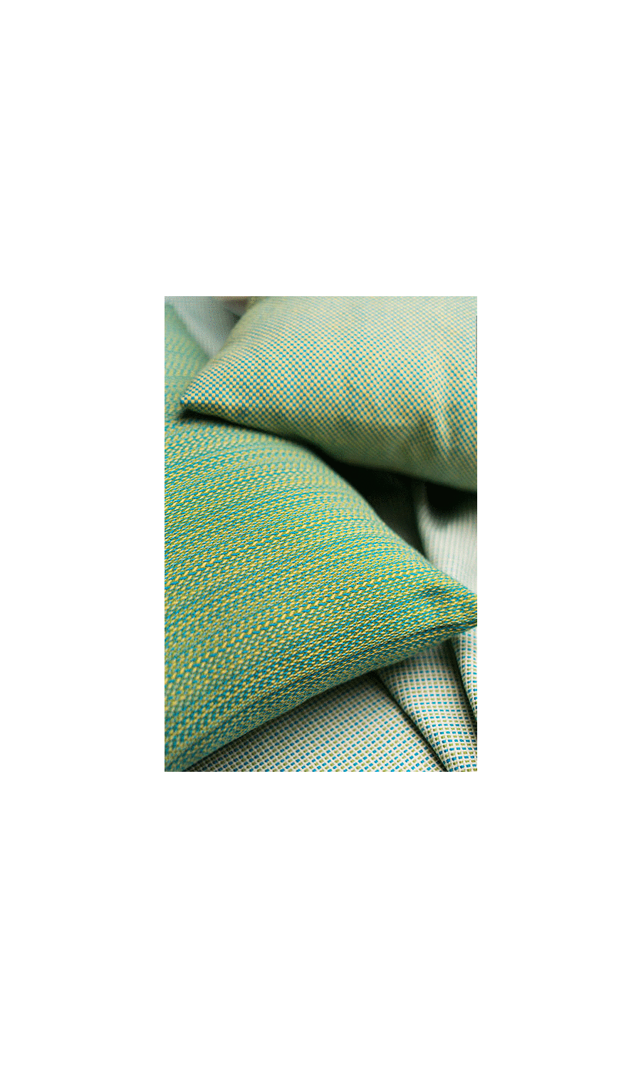 Cotton Window Treatments Fabric By the Metre (Green/ Blue/ Yellow)