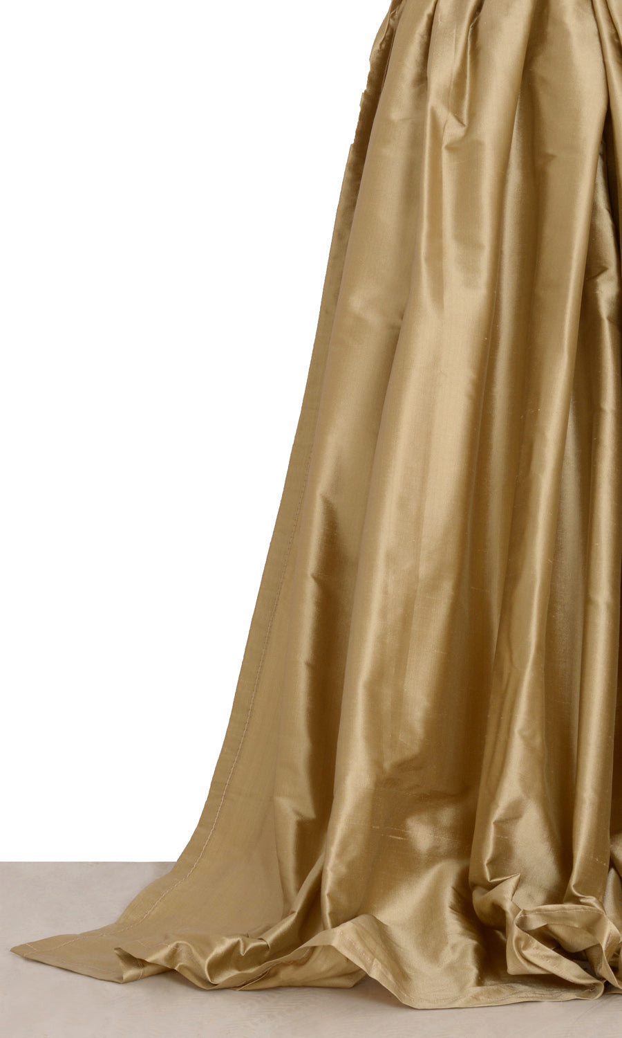 Shantung Silk Window Treatments Fabric By the Metre (Golden Beige/ Ochre Yellow)