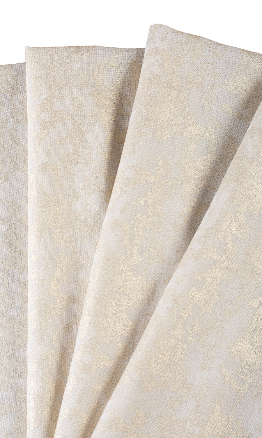 Metallic Print Semi-Sheer Roman Blinds & Window Shades (Cream/ Gold)