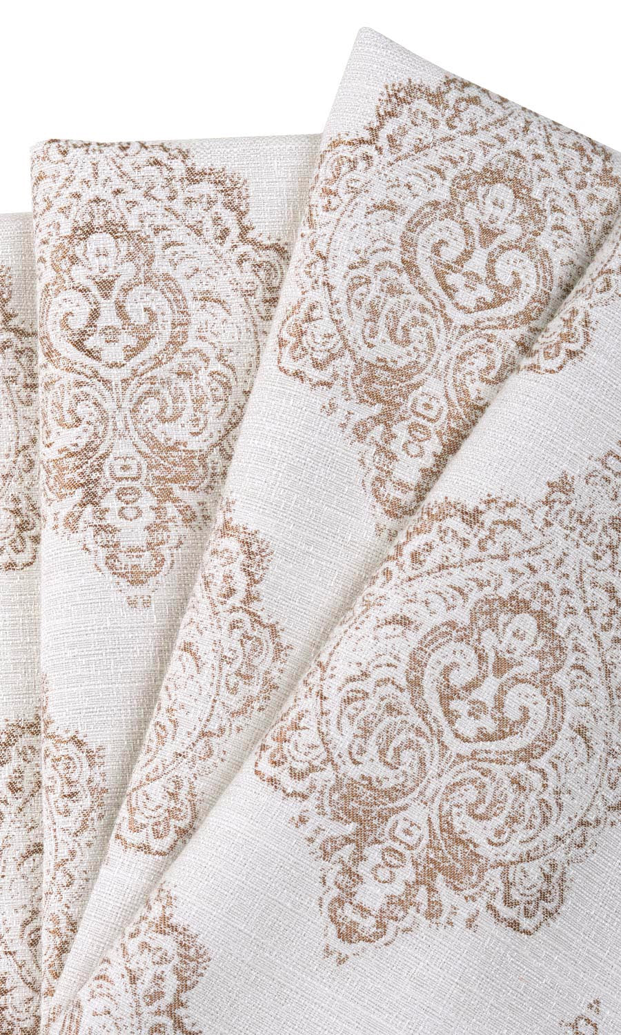 Patterned Window Treatments Fabric Sample (White/ Mocha Brown)