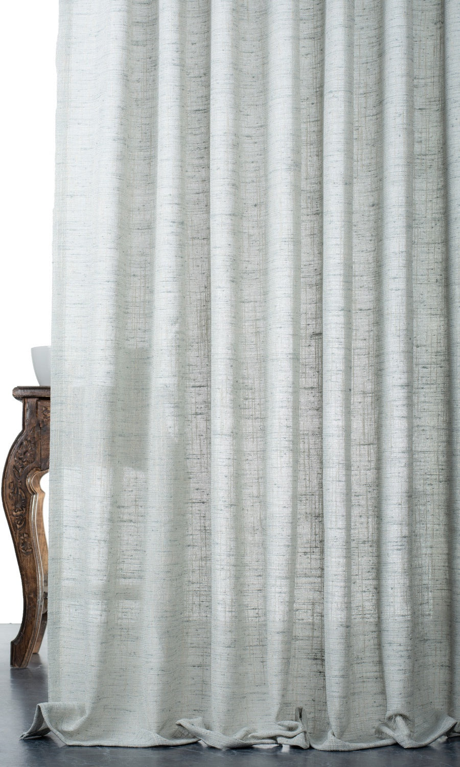 Semi-Sheer Linen Texture Made-to-Measure Roman Blinds (Aqua Blue)