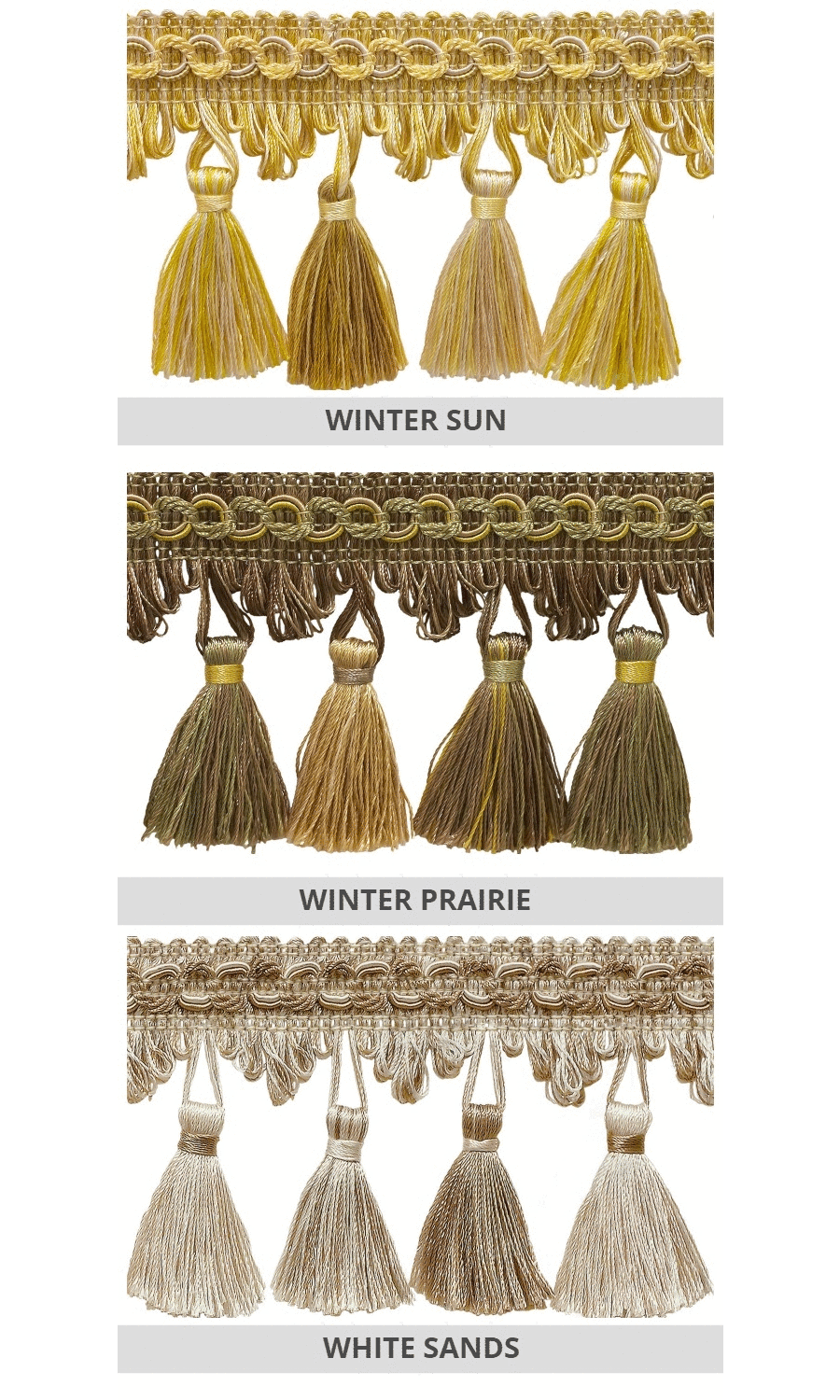 Roman blind tassel trim