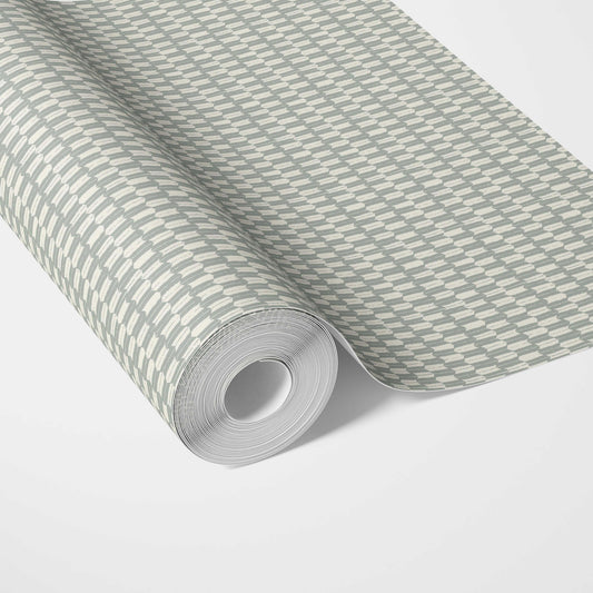 Modern Neutral-Toned/ Micro-Patterned Traditional Wallpaper (Sage Gray)