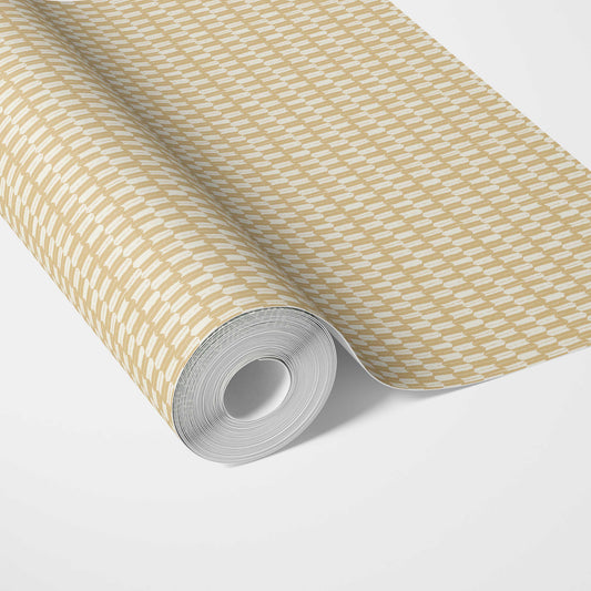 Modern Geometric Micro-Print Traditional Wallpaper (Yellow/ White)