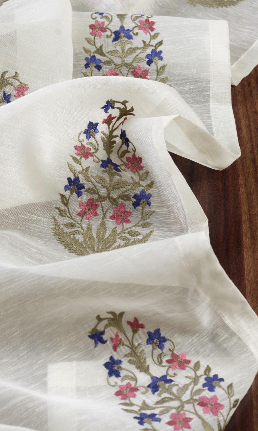 Sheer Floral Paisley Blinds (Cream/ Pink/ Blue) Extra Long Short Wide