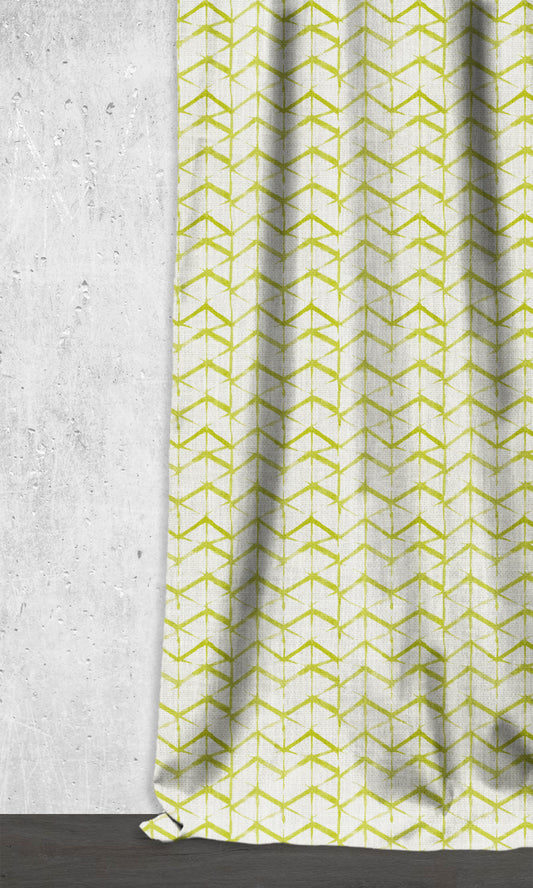 Bow-Arrow Patterned Home Décor Fabric Sample (White/ Pear Green)