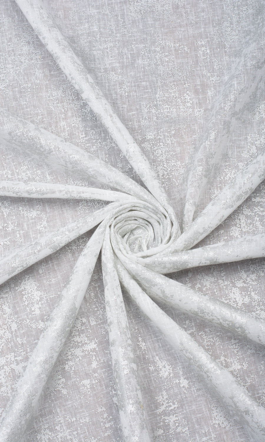 Metallic Accents Semi-Sheer Free Fabric Material Sample (White)