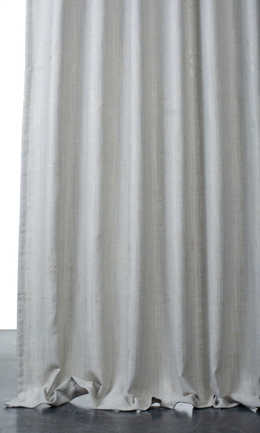 Metallic Accents Linen Blend Window Treatments Fabric By the Metre (Gray-Blue)