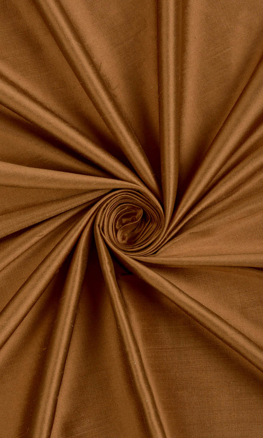 Shantung Silk Home Décor Fabric By the Metre (Bronzy Orange)