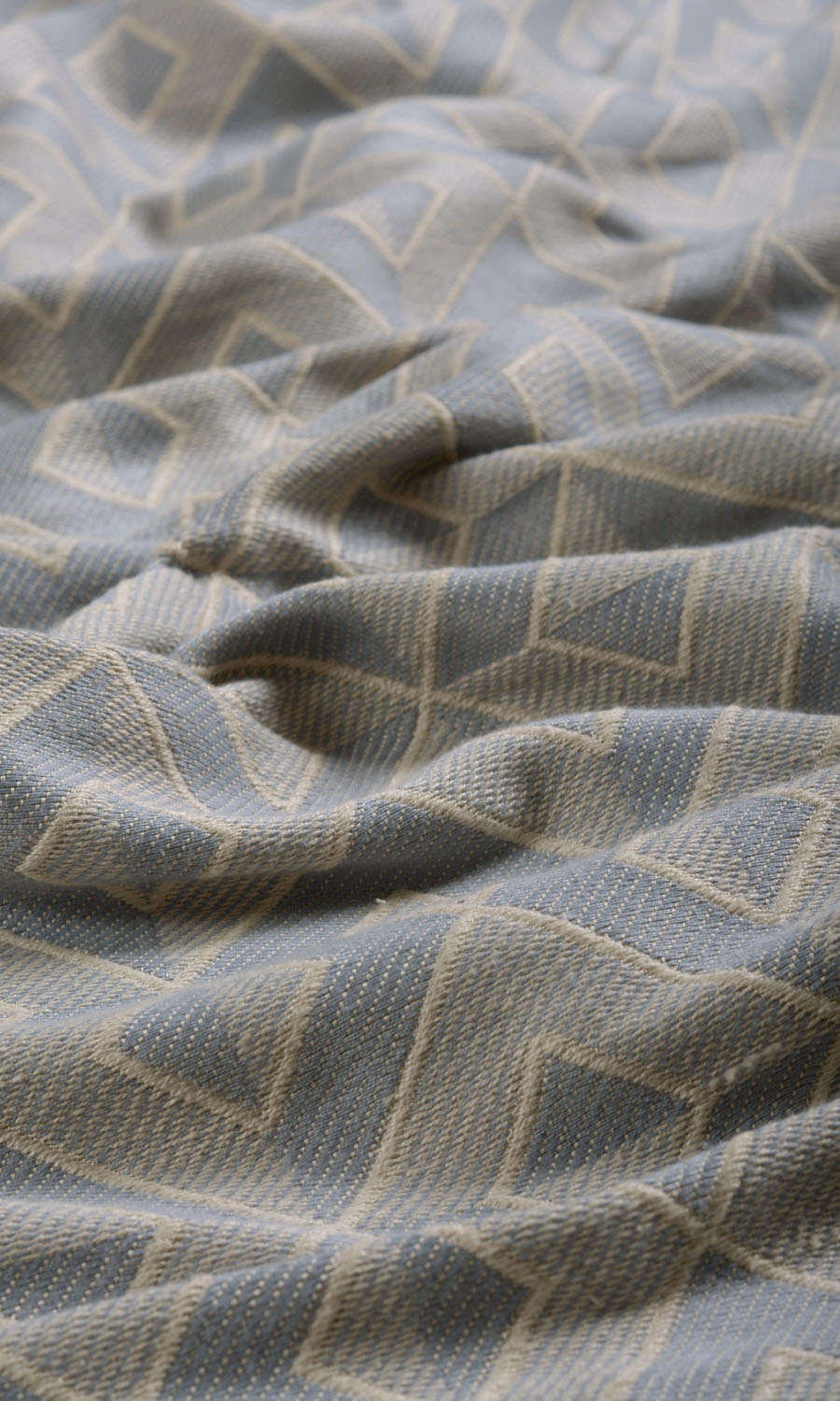 Geometric Fabric By the Metre for Roman Blinds & Shades (Slate Grey/ Beige)