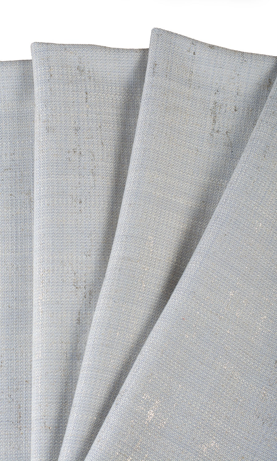 Metallic Accents Linen Blend Fabric Material By the Metre (Gray-Blue)