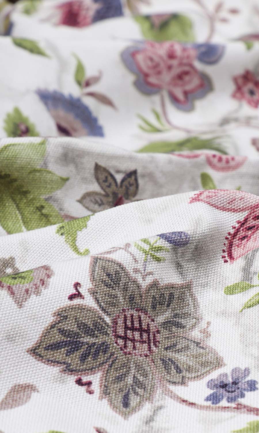 Floral Cotton Flat, Plain, Fake, Faux, European Relaxed Roman Blinds (Purple/ Pink/ Green)