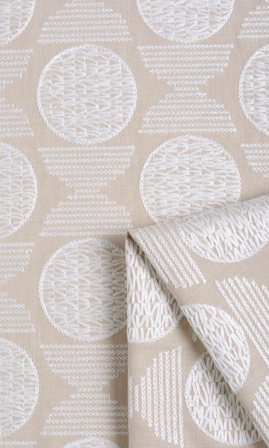 Geometric Patterned Roman Blinds & Window Shades (Beige/ White)