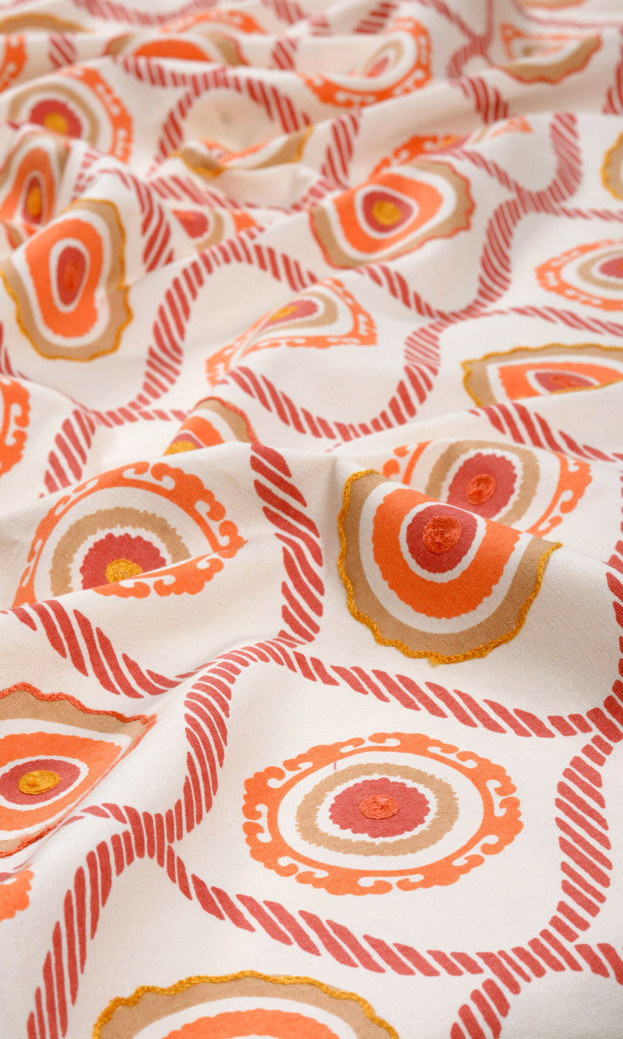 Printed Cotton Shades (Red/ Orange/ White) Extra Long Short Wide