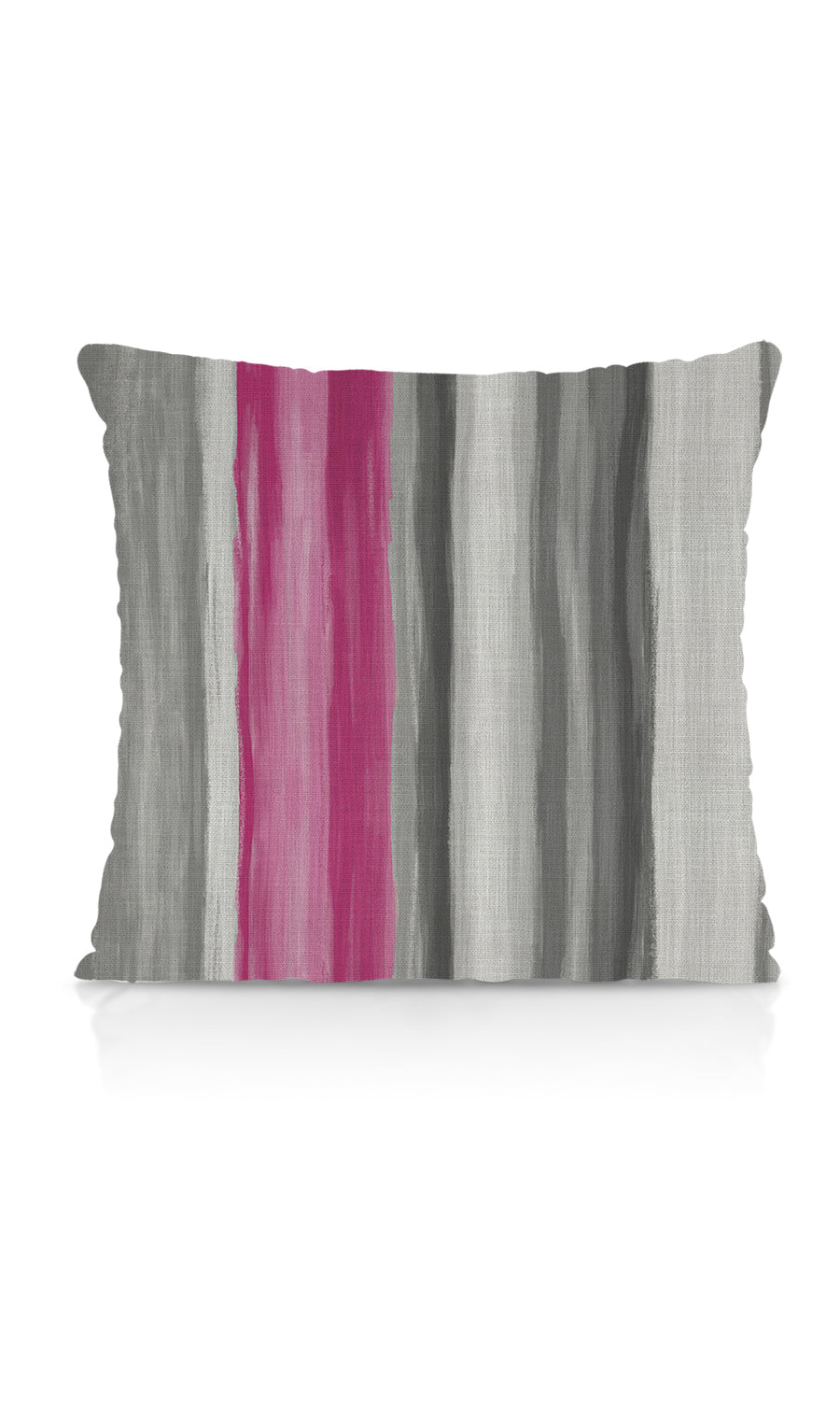 Watercolor Effect Striped Home Textile Fabric Material By the Metre (Grey/ Pink)