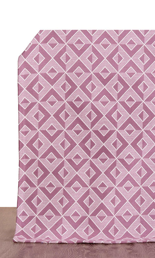 Diamond Patterned Jacquard Home Décor Fabric Sample (Pink)