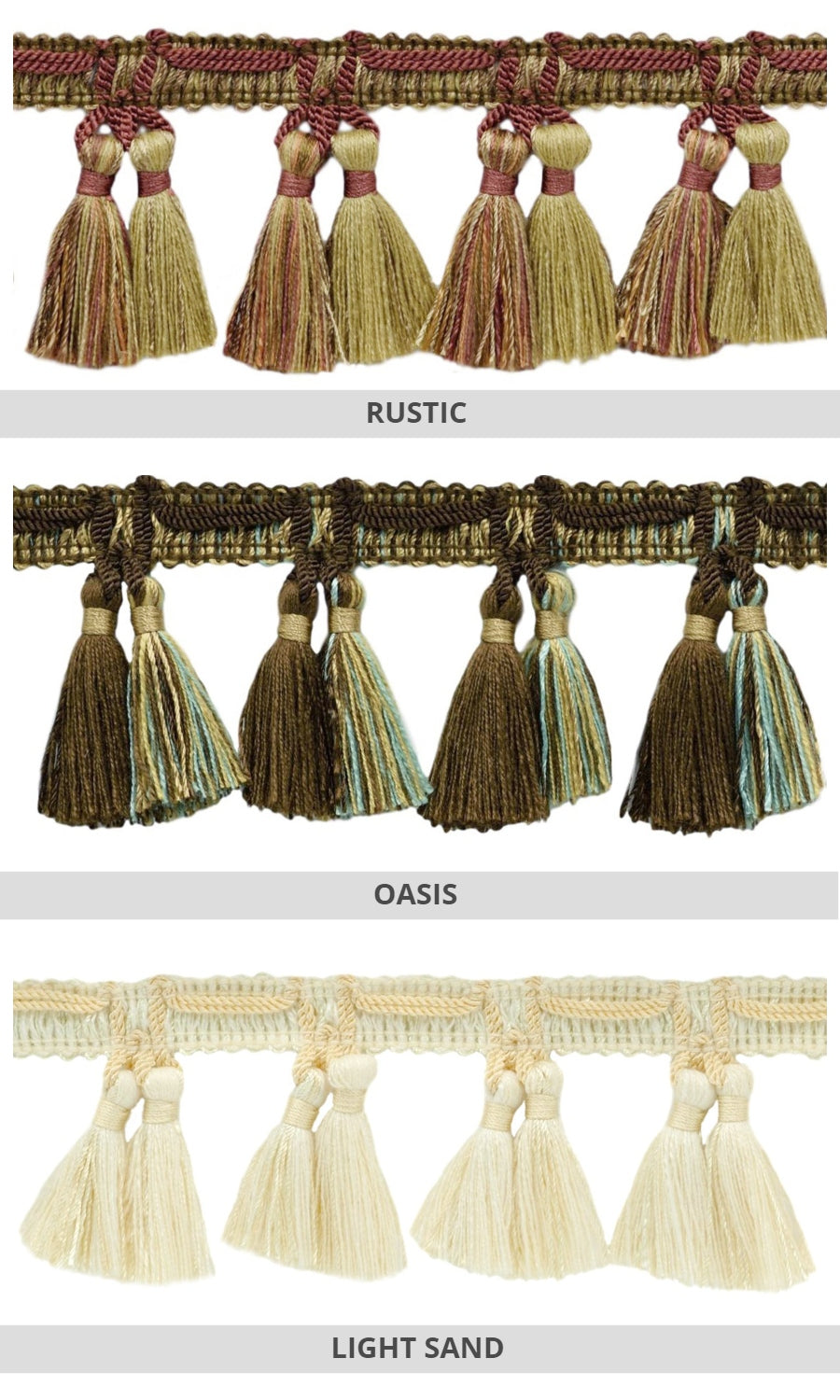 Tassel trim window shades