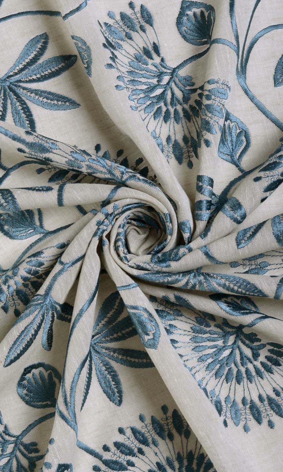 Semi-Sheer Made-to-Measure Roman Blinds (Beige/ Teal)