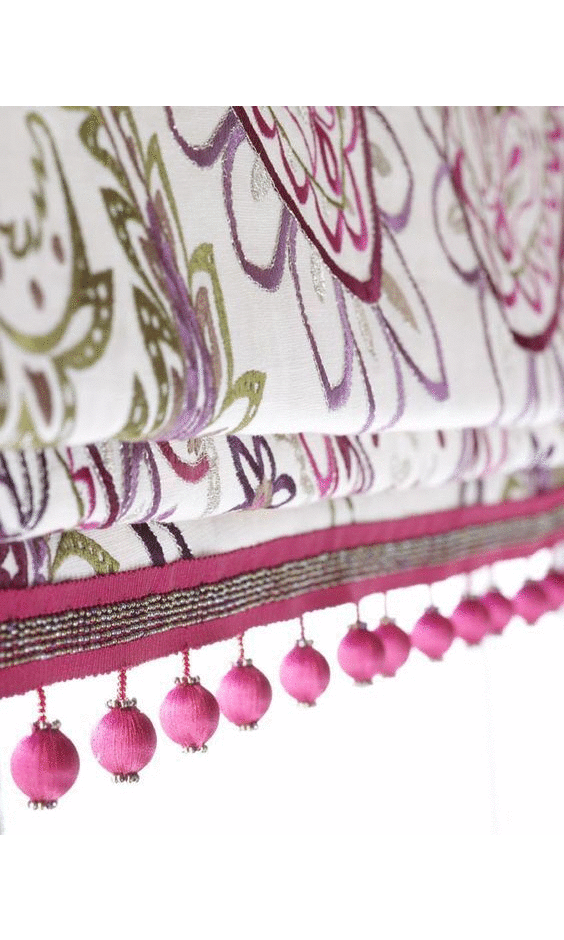 Roman blinds with tassel trim