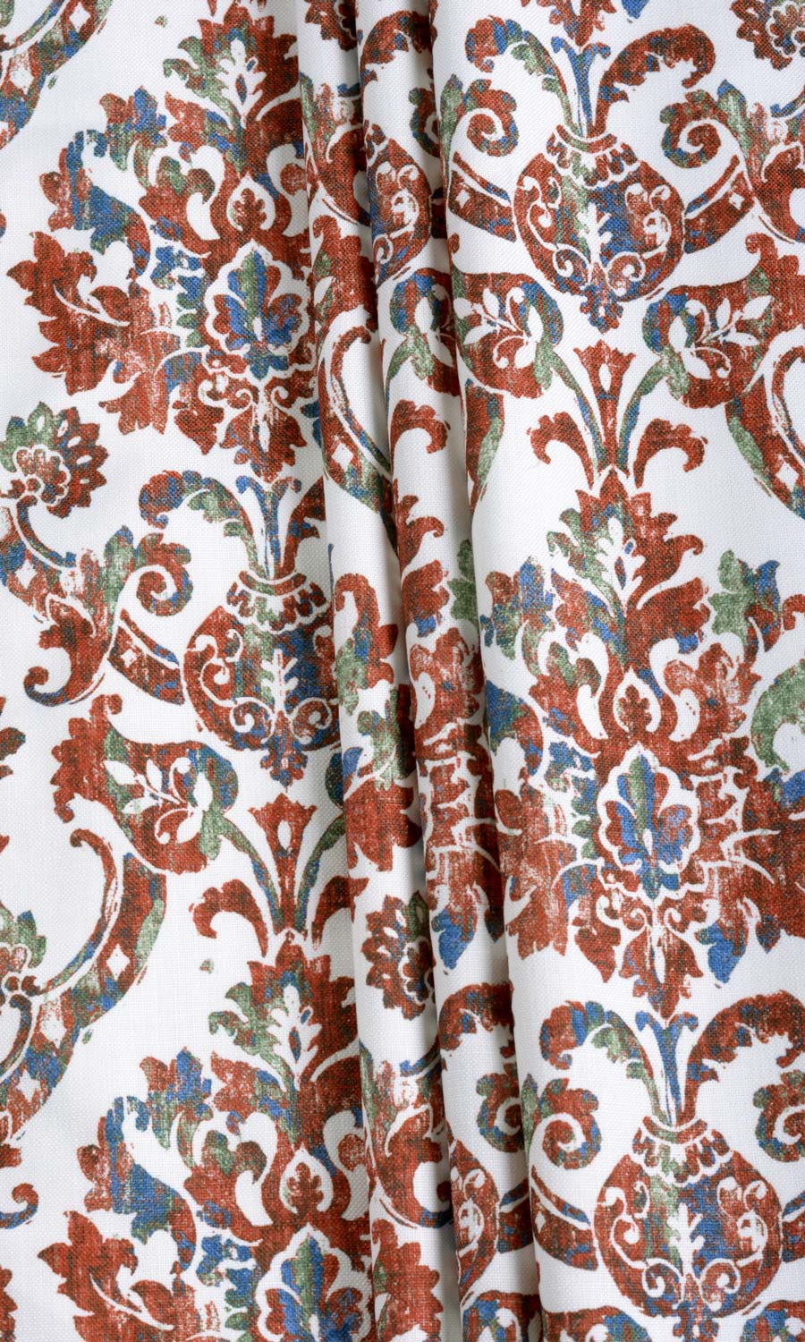 Damask Patterned Free Fabric Material Sample (Red/ Blue)