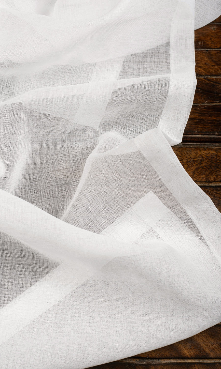 Plain Sheer Fabric Material By the Metre (White)
