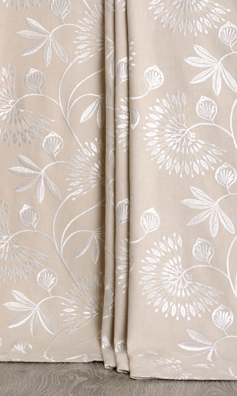 Floral Embroidery Shades (Beige/ White) for Living, Bedroom, Kitchen, Bathroom