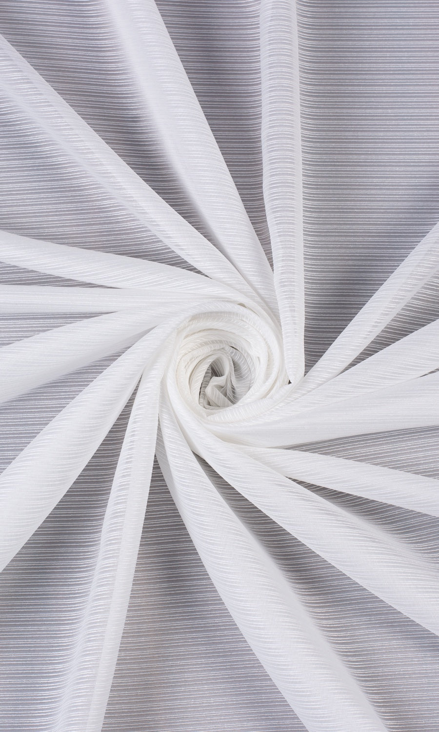 Striped Sheer Home Textile Fabric Material Sample (White)