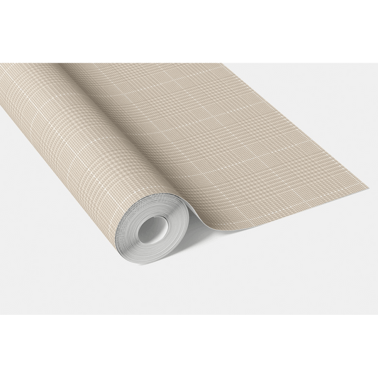 Neutral Plain/ Textured Check Traditional Wallpaper (Buttery Beige)