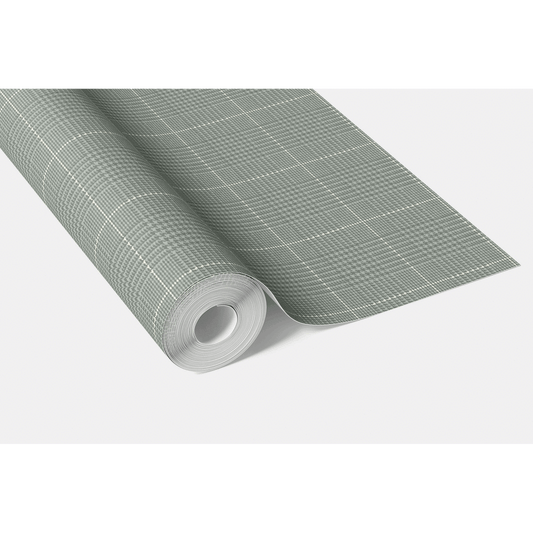 Plain/ Textured Check Traditional Wallpaper (Sage Green)