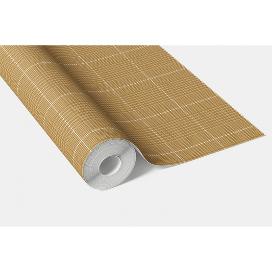 Plain/ Textured Check Traditional Wallpaper (Honey Yellow)