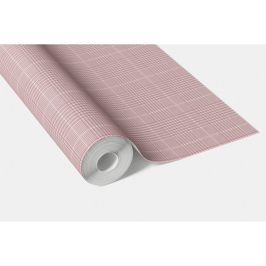 Plain/ Textured Check Traditional Wallpaper (Pink)