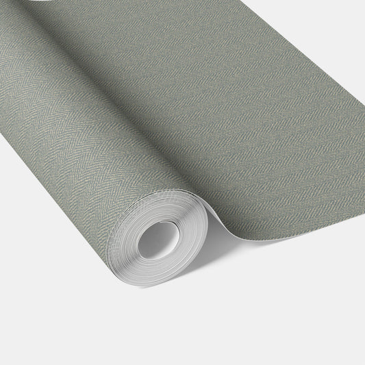 Neutral Herringbone Textured Traditional Wallpaper (Gray)