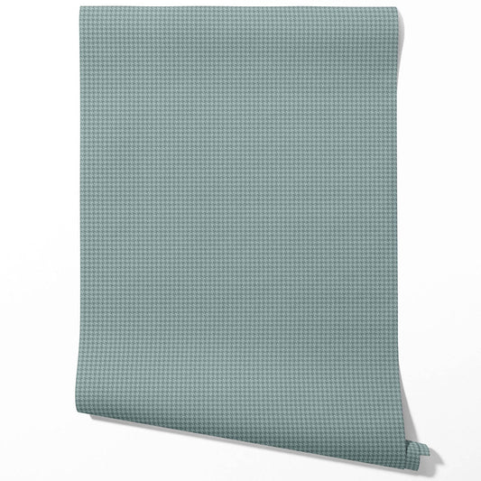 Plain/ Textured Houndstooth Traditional Wallpaper (Soft Blue)