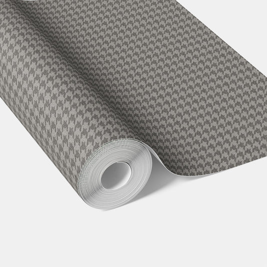 Neutral Plain/ Textured Houndstooth Traditional Wallpaper (Gray/ Black)