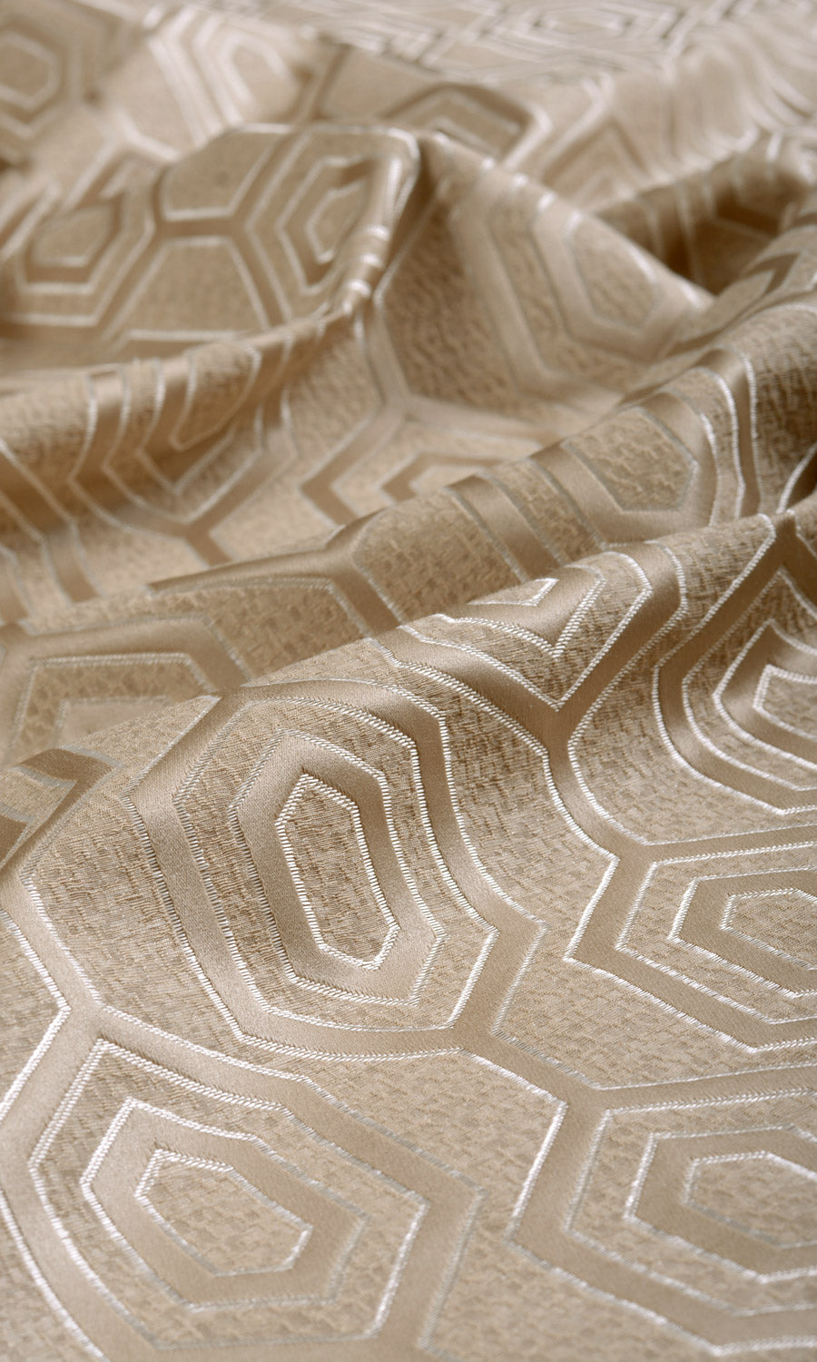 Jacquard Honeycomb Patterned Fabric By the Metre for Roman Blinds & Shades (Beige)