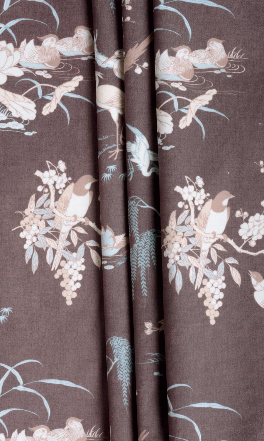 Chinoiserie Toile Velvet Roman Blinds & Window Shades (Deep Wine/ Brown)