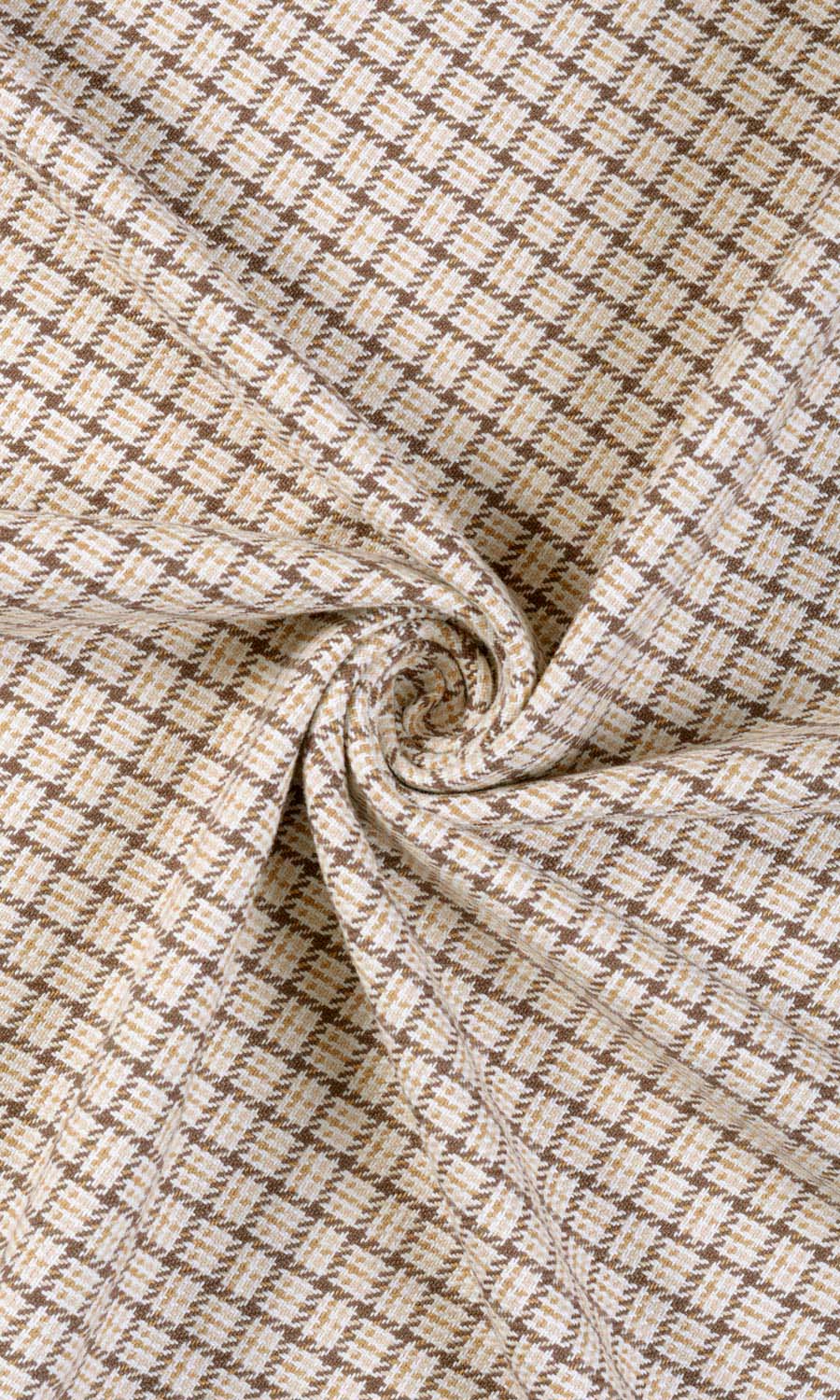 Check Cotton Roman Blinds & Window Shades (Brown/ Mocha/ Cream)