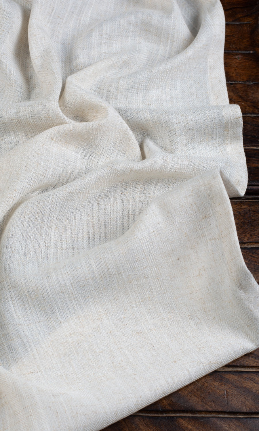 Semi-Sheer Linen Texture Fabric Material By the Metre (Cream)