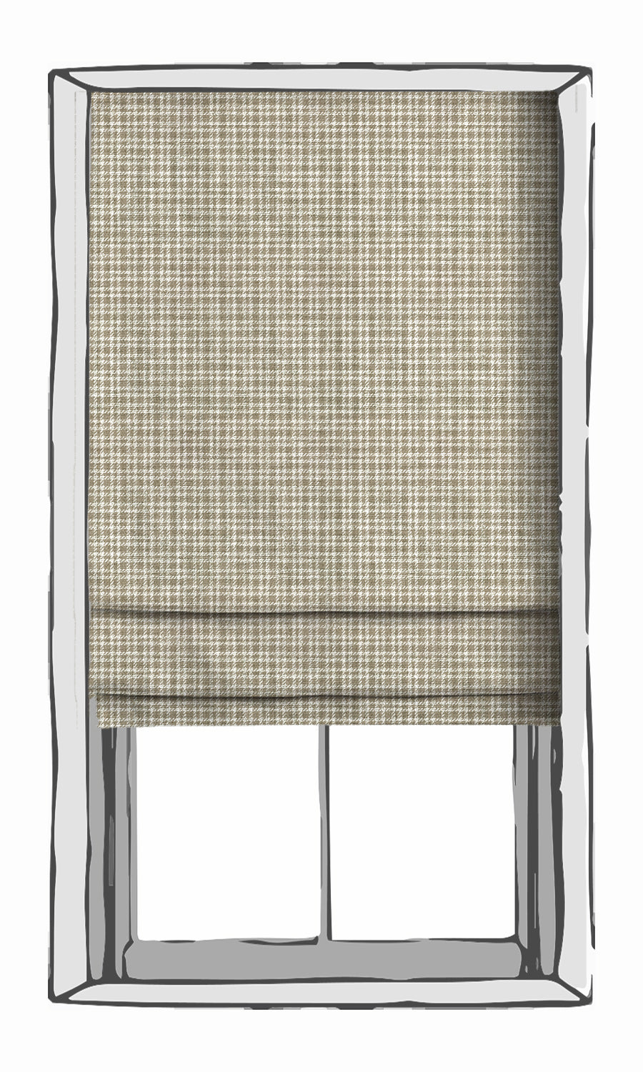 Check Patterned Free Fabric Material Sample (Beige/ White)