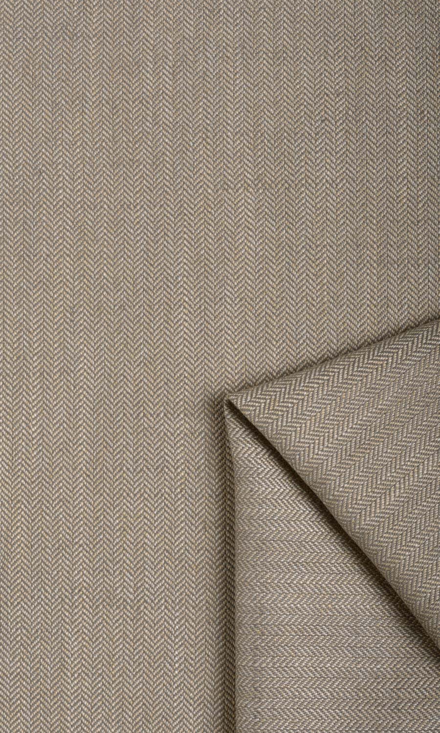 Herringbone Textured Fabric Material By the Metre (Mocha Brown)