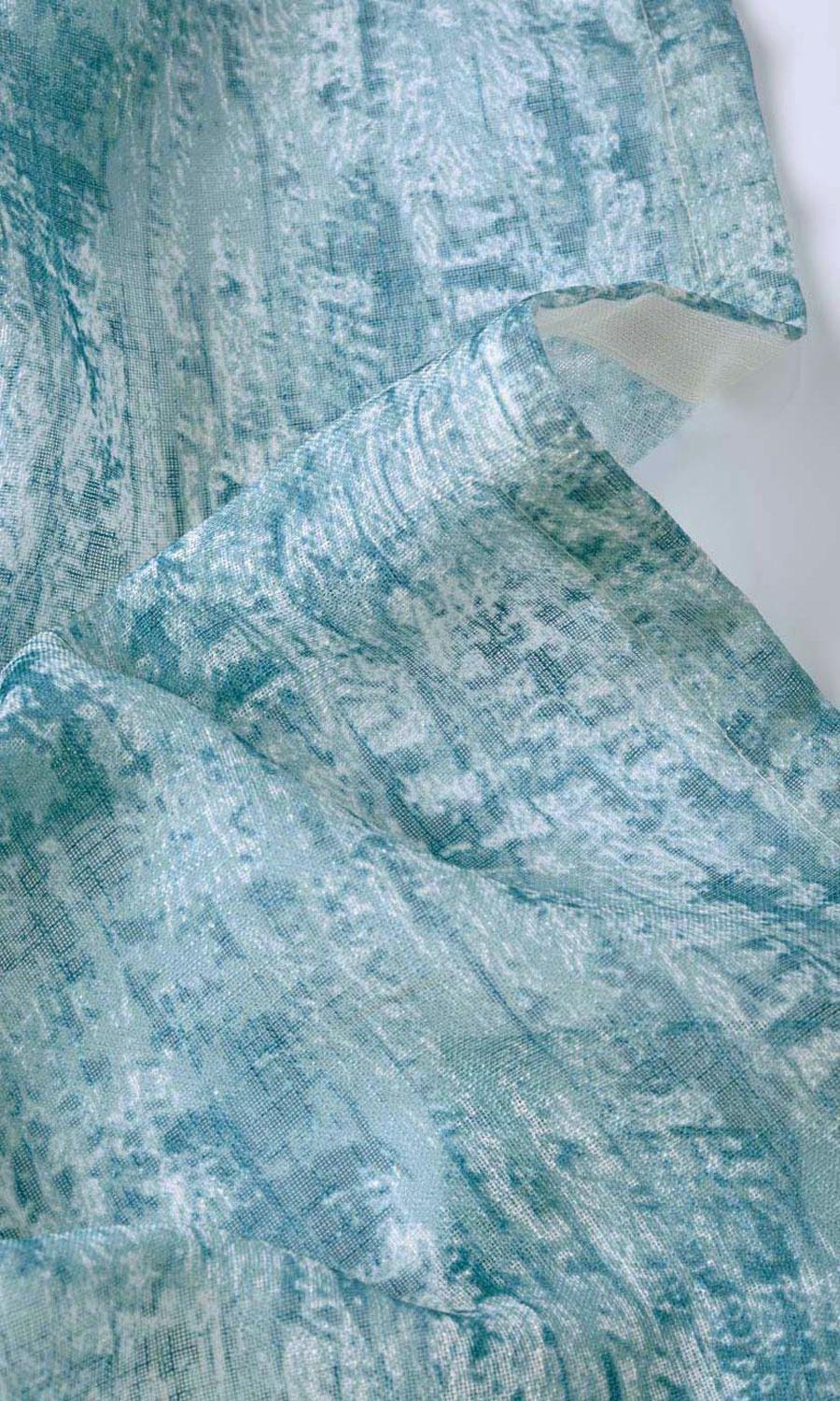Textured Sheer Shades (Teal Blue)