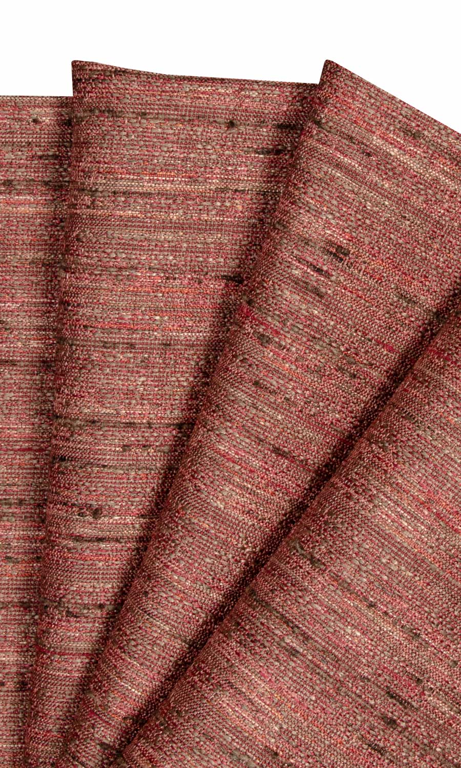 Faux Silk Textured Fabric Material By the Metre (Brick Red)