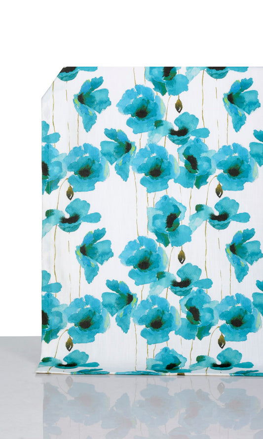 Water Lilies Floral Roman Blinds (Blue)